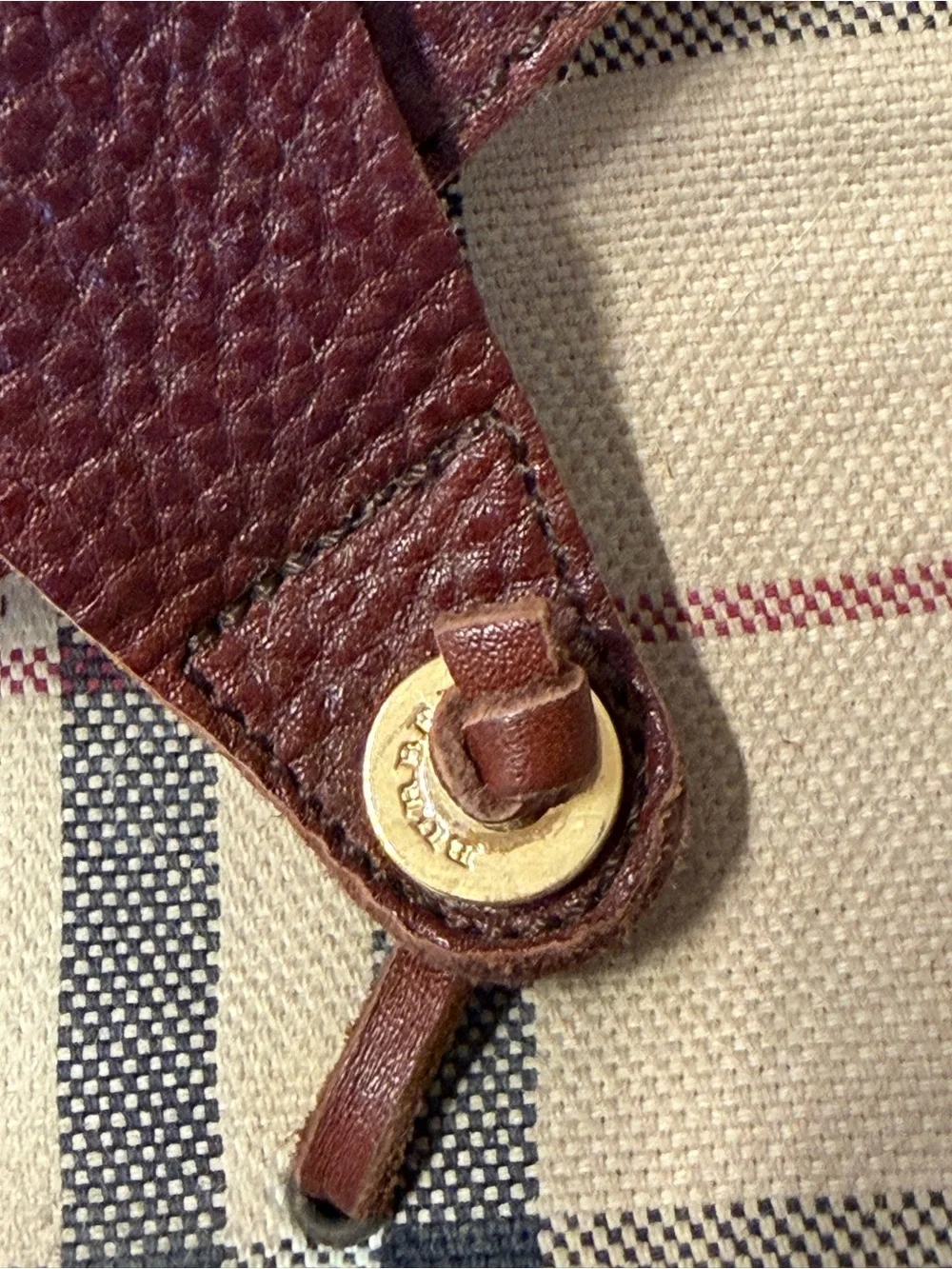 Burberry Brown Leather Espadrille Wedge Thong Sandals